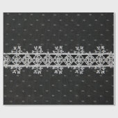 lacework line on black background cadeaupapier (Vlak)