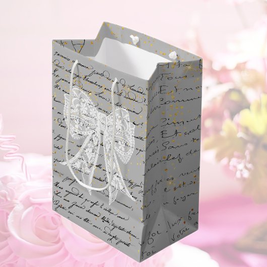 Lacey Bow Midden Geschenktas Medium Cadeauzakje