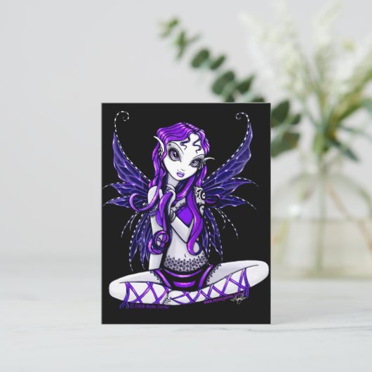 Lacey Cute Fairy Briefkaart (Staand voorkant)