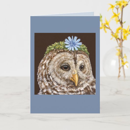 Lacey de rode uil kaart (Gele Bloem)