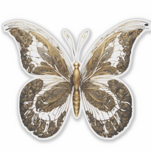 Lacey Golden Butterfly Sticker (Voorkant)