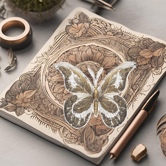 Lacey Golden Butterfly Sticker