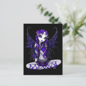 Lacey Paars Glitter Faery Briefkaart (Staand voorkant)