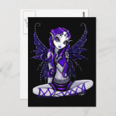 Lacey Paars Glitter Faery Briefkaart (Voorkant / Achterkant)