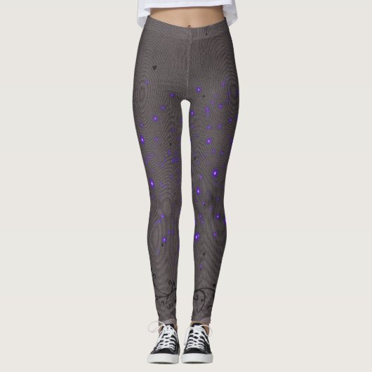 Lacey Paarse Firefly Effect Leggings (Voorkant)