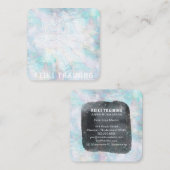 *~* Lacey White Mandala Blue Pink Yellow Pastel Vierkante Visitekaartje (Voorkant / Achterkant)