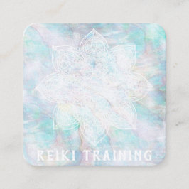 *~* Lacey White Mandala Blue Pink Yellow Pastel Vierkante Visitekaartje