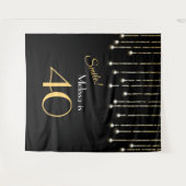 Lach 40e verjaardag Zwart Goud Foto Achtergrond Wandkleed (Voorkant (horizontaal))