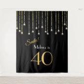 Lach 40e verjaardag Zwart Goud Foto Achtergrond Wandkleed (Voorkant)