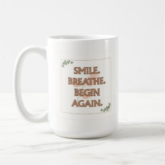 Lach. Adem. Begin opnieuw. | 15 oz mok | Cadeau