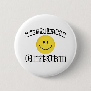 Lach als je Christelijk bent Ronde Button 5,7 Cm