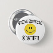 Lach als je van een chemicus houdt ronde button 5,7 cm (Voorkant /achterkant)