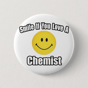 Lach als je van een chemicus houdt ronde button 5,7 cm