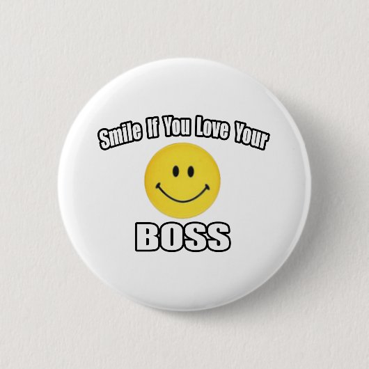 Lach als je van je baas houdt ronde button 5,7 cm (Voorkant)