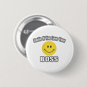 Lach als je van je baas houdt ronde button 5,7 cm (Voorkant /achterkant)