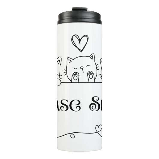 Lach alsjeblieft Cats Lovers Schattige I Love Cats Thermosbeker (Voorkant)