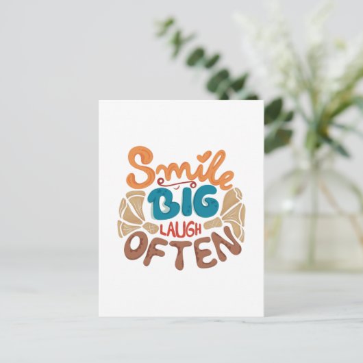 Lach Breed Glimlach Vaak Ansichtkaart Briefkaart (Staand voorkant)