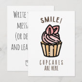 Lach! Cupcakes zijn er Roze Ontwerp Kaart (Voorkant / Achterkant)