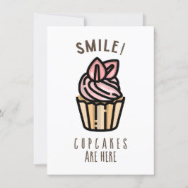 Lach! Cupcakes zijn er Roze Ontwerp Kaart