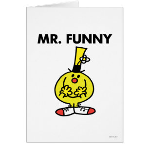 Lach de heer Funny met de bloem.