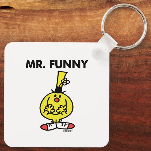 Lach de heer Funny met de bloem. Sleutelhanger (Achterkant)