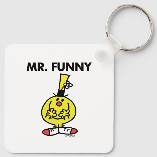 Lach de heer Funny met de bloem. Sleutelhanger (Achterkant)