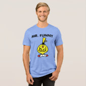 Lach de heer Funny met de bloem. Tri-Blend Shirt (Voorkant volledig)