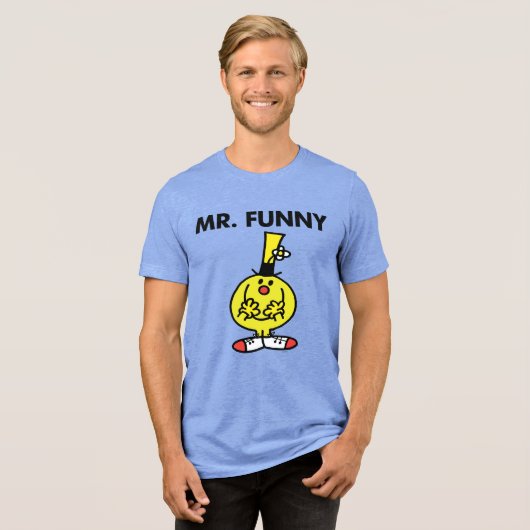 Lach de heer Funny met de bloem. Tri-Blend Shirt (Voorkant volledig)
