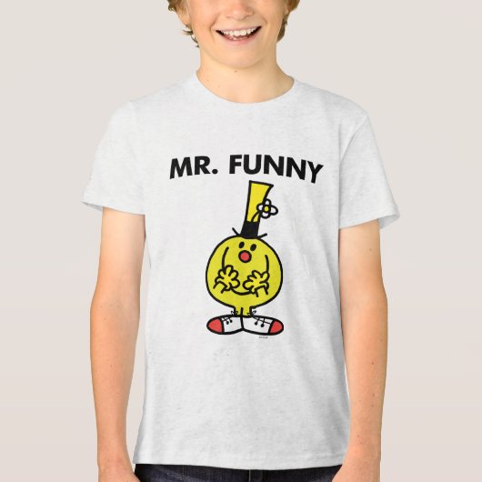 Lach de heer Funny met de bloem. Tri-Blend Shirt (Voorkant)