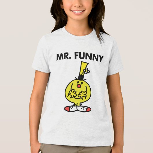 Lach de heer Funny met de bloem. Tri-Blend Shirt (Voorkant)