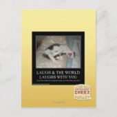 Lach & de wereld lacht met je mee briefkaart (Voorkant)