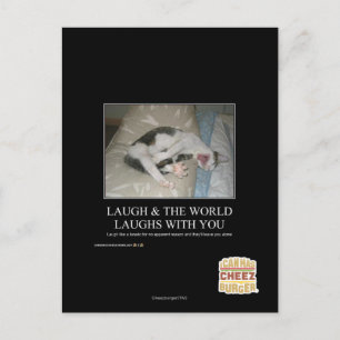 Lach & de wereld lacht met je mee briefkaart