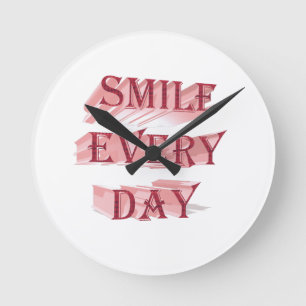 Lach elke dag Rode 3D positieve typografie Ronde Klok