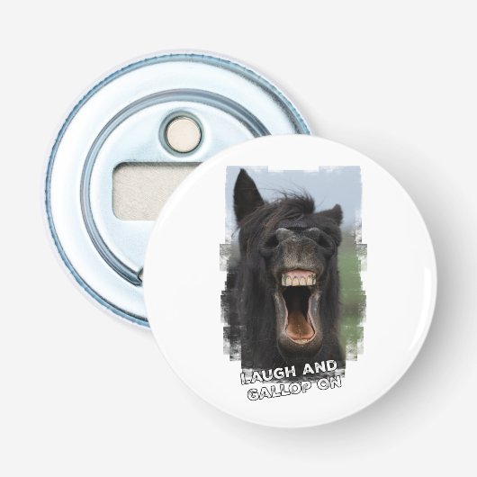 Lach en galop button flesopener (Voorkant)