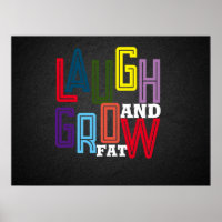 Lach en kweek vet kleurrijk typografie Poster
