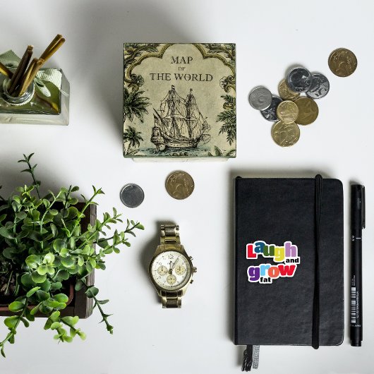 Lach en kweek vet motivatie kleurrijk sticker