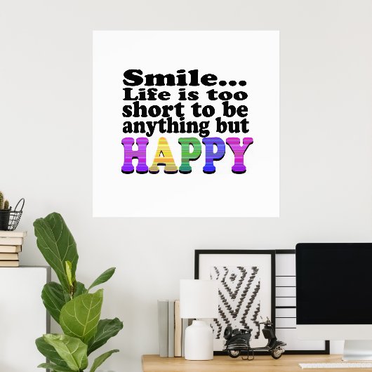 Lach en wees blij poster (Thuiskantoor)