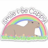 Lach en wees Cappy Schattige blije capibara Sticker (Voorkant)