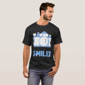Lach! FotograafCamera (BLAUW) T-shirt (Voorkant volledig)