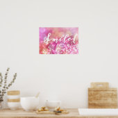 Lach! | Fun en Glamoureus Pink Sparkles Poster (Keuken)