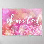 Lach! | Fun en Glamoureus Pink Sparkles Poster (Voorkant)