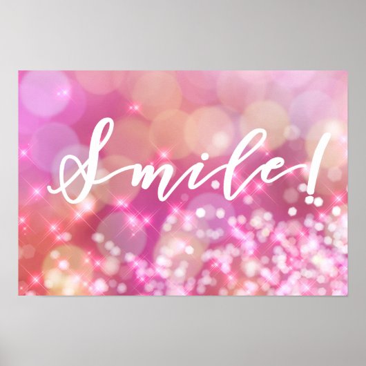Lach! | Fun en Glamoureus Pink Sparkles Poster (Voorkant)