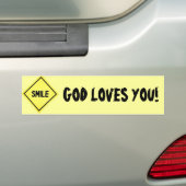 Lach, God houdt van je klassieke Bumpersticker (Op auto)
