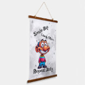 "Lach groot, lach vaak, herhaal dagelijks" Cartoon Hangend Wandkleed (Gebogen)