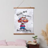 "Lach groot, lach vaak, herhaal dagelijks" Cartoon Hangend Wandkleed (Slaapkamer)