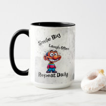 "Lach groot, lach vaak, herhaal dagelijks" Cartoon