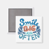 Lach Grote lach Vaak: hartverwarmende boodschap Magneet (Voorkant / Achterkant)