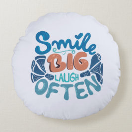 Lach Grote lach Vaak: hartverwarmende boodschap Rond Kussen