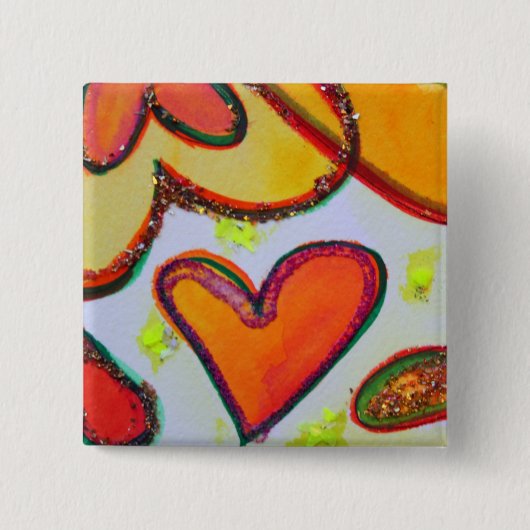 Lach Hart Tuin Kunst Knopen of Speldjes (Voorkant)