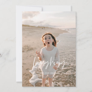 Lach helemaal wit feestdagenkaart